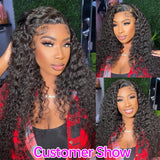 Human Hair Wigs Deep Wave Frontal Wig Brazilian Curly 13x4 Lace Front Wig Transparent Lace Closure Wig