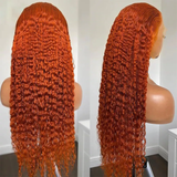 Wholesale 3PCS Orange Ginger Human Hair Wig 13x4 Lace Frontal Wig 16-32inch