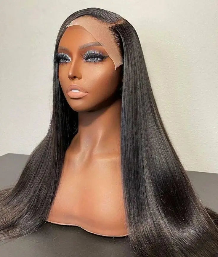 Straight Lace Frontal Wig Human For Women Hair Lace Closure Natural Black Brazilian Remy Hair
