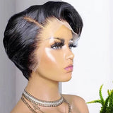 Pixie Ombre Wigs Human Hair Pixie Cut Wigs 6Inch