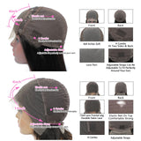 Straight Short Bob Wigs Natural Black Brazilian Human Hair Lace Frontal Wig For Women