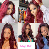 Ombre T1B/BUG Body Wave Lace Front Wigs Human Hair