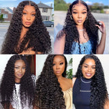 Water Wave Lace Frontal Wigs For Women Transparent Lace Closure Wet And Wavy Human Hair Curly Remy Hair