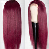 Lace Front Wig Ombre99J Hair Burgundy Lace Part Human Hair Adugii Wigs
