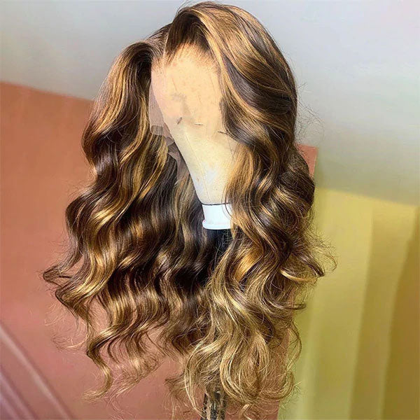 Highlight Wigs Body Wave Hair Ombre Wigs Customized Human Hair Lace Front Wigs