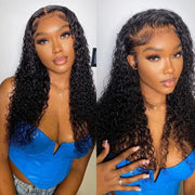 Water Wave Lace Frontal Wigs For Women Transparent Lace Closure Wet And Wavy Human Hair Curly Remy Hair