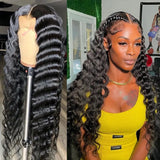 Loose Deep Wave 13X6 Lace Frontal Wig 6X6 Lace Closure Human Hair Wig With Natural Hairline