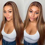 Straight Highlight Wigs Lace Front Wig Ombre Wigs Colored Lace Wigs