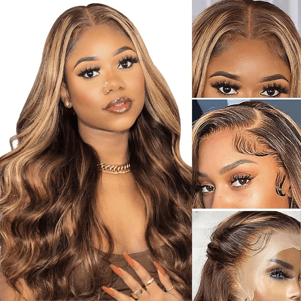 Highlight Wigs Body Wave Hair Ombre Wigs Human Hair Lace Front Wigs
