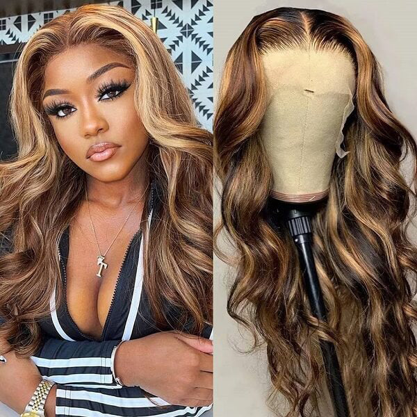 Highlight Wigs Body Wave Hair Ombre Wigs Human Hair Lace Front Wigs
