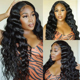 Natural Hair Lace Front Wigs Loose Deep Wave Good Quality Wavy Human Hair Wigs