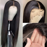 Straight Lace Front Wig Natural Black Human Hair Wigs
