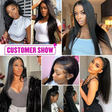 Straight Lace Front Wig Natural Black Human Hair Wigs